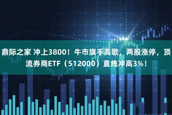 鼎际之家 冲上3800！牛市旗手高歌，两股涨停，顶流券商ETF（512000）直线冲高3%！